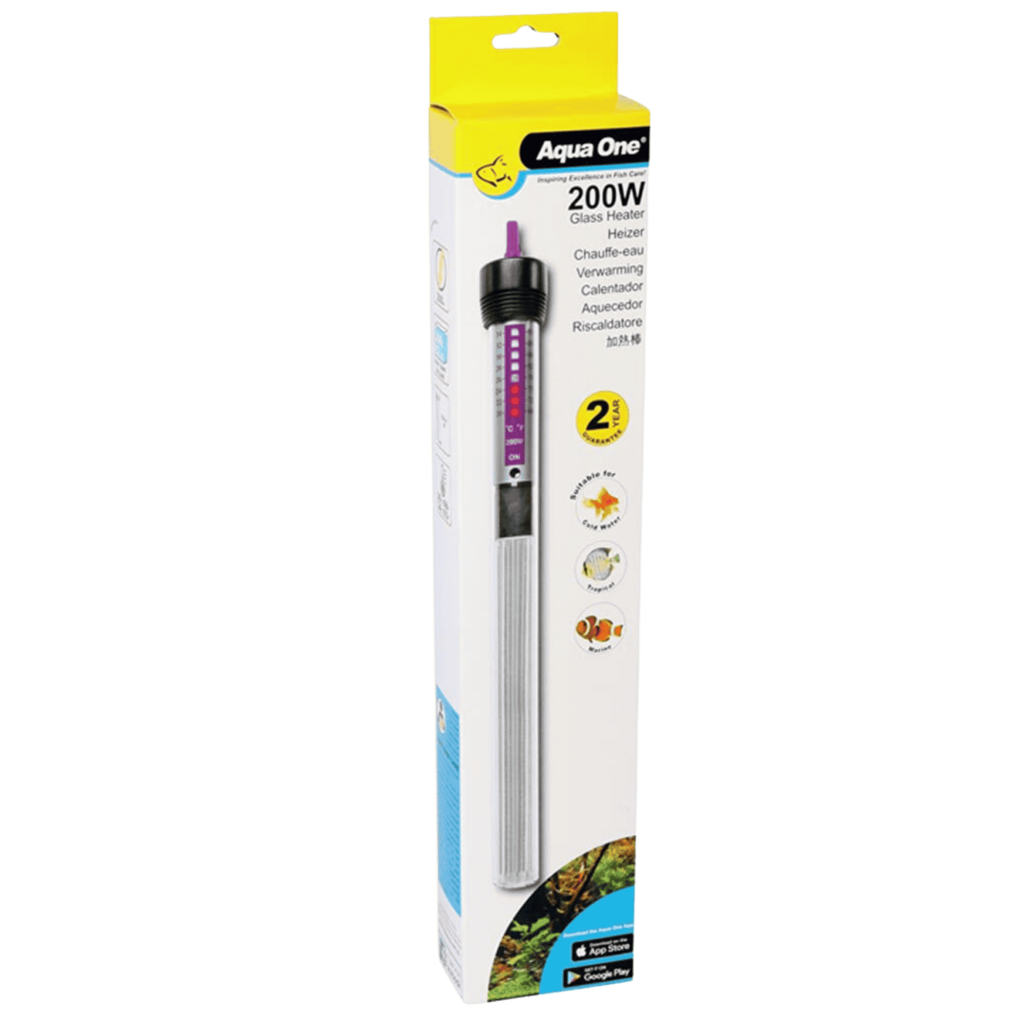 Aqua One Glass Aquarium Heater - 200W
