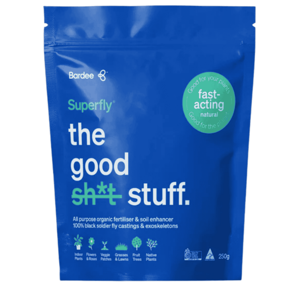 Bardee Super Fly Fast Acting - 250g — Organic BSF Frass Fertiliser for Soil Health & Plant Nutrition