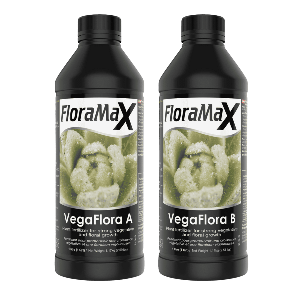 FloraMax VegaFlora A+B - 1L — Two-Part Base Nutrient for Seed-to-Harvest Hydro, Coco & Soil