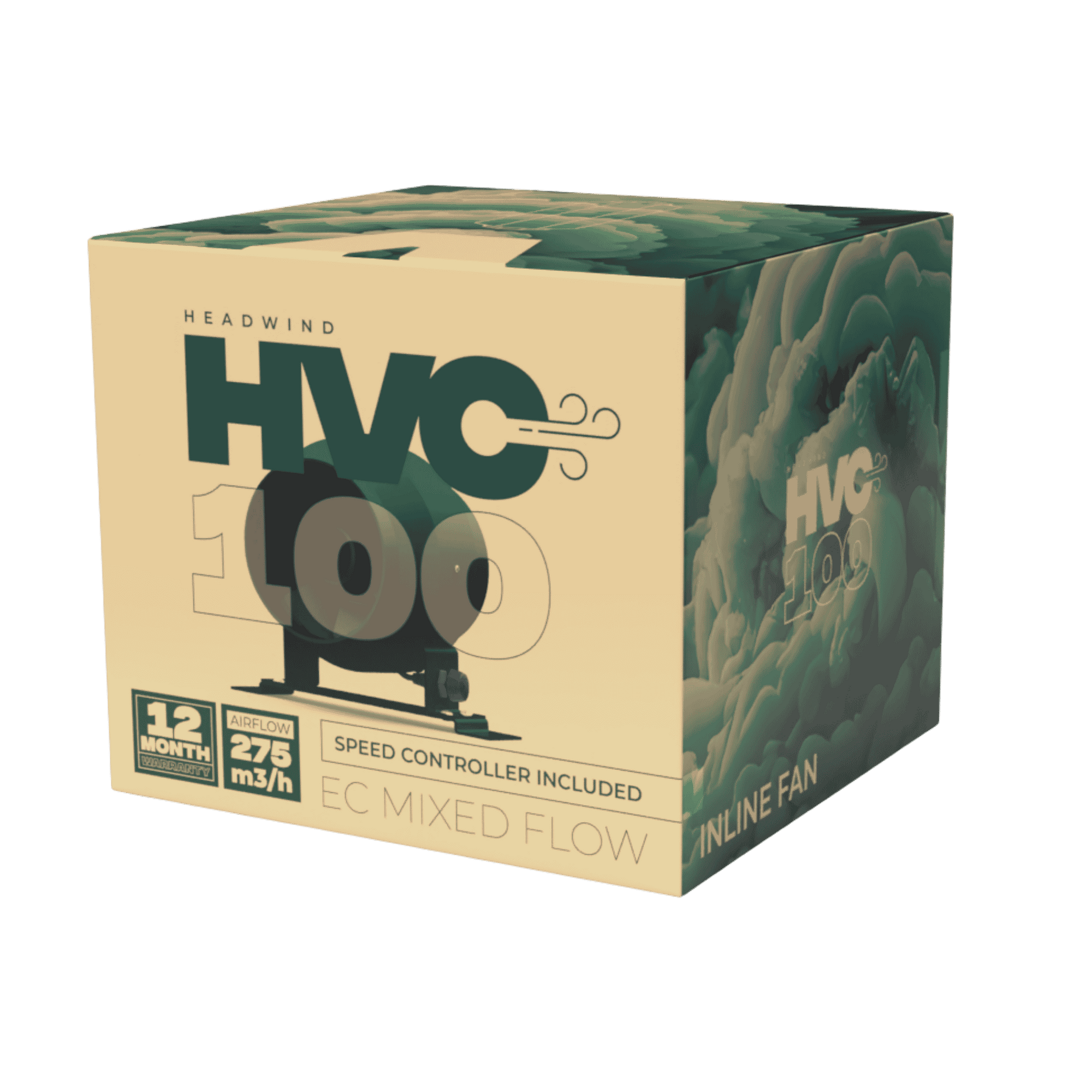 HVC EC Mixed Flow Inline Fan - 100mm - Boxed