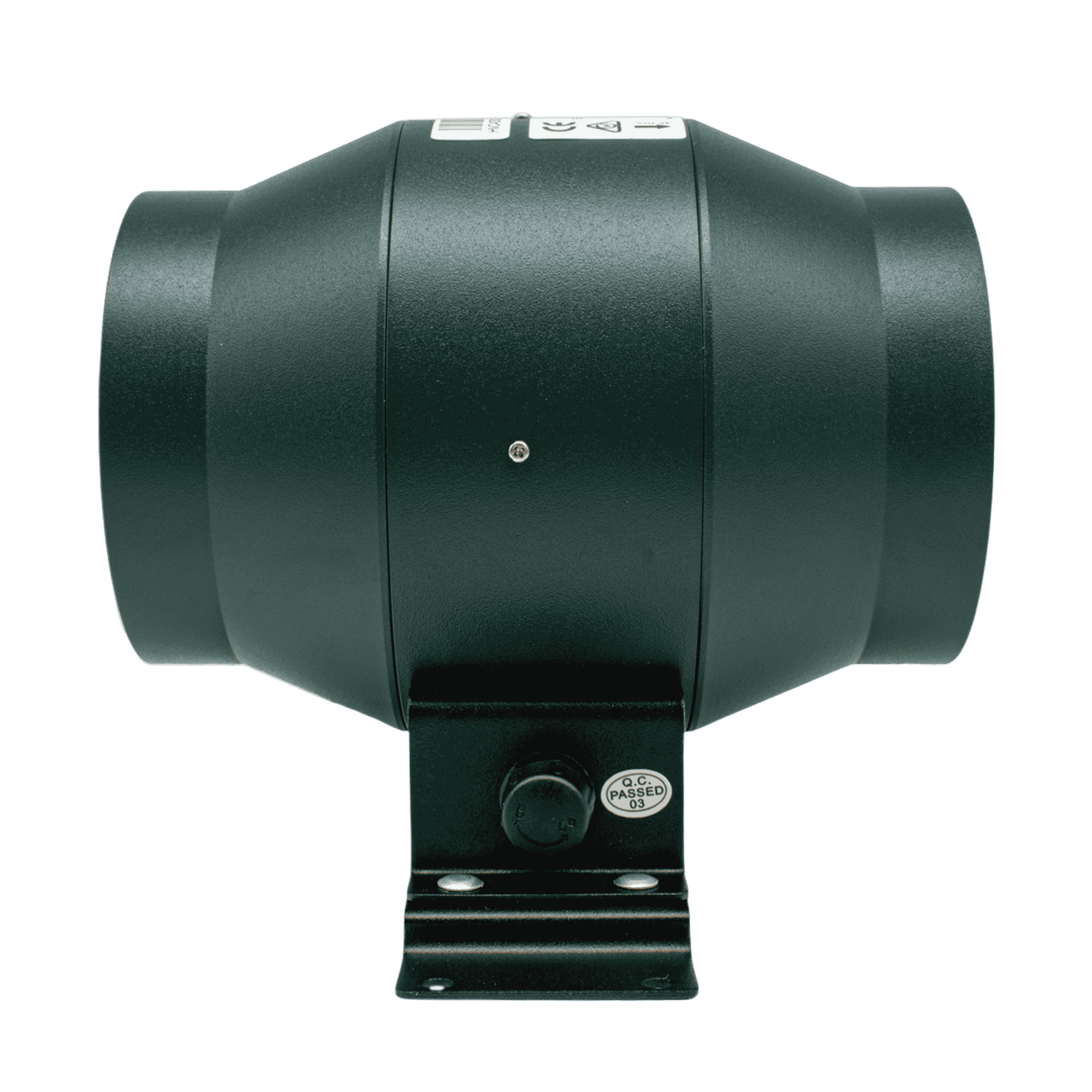 HVC EC Mixed Flow Inline Fan - 100mm - Side View