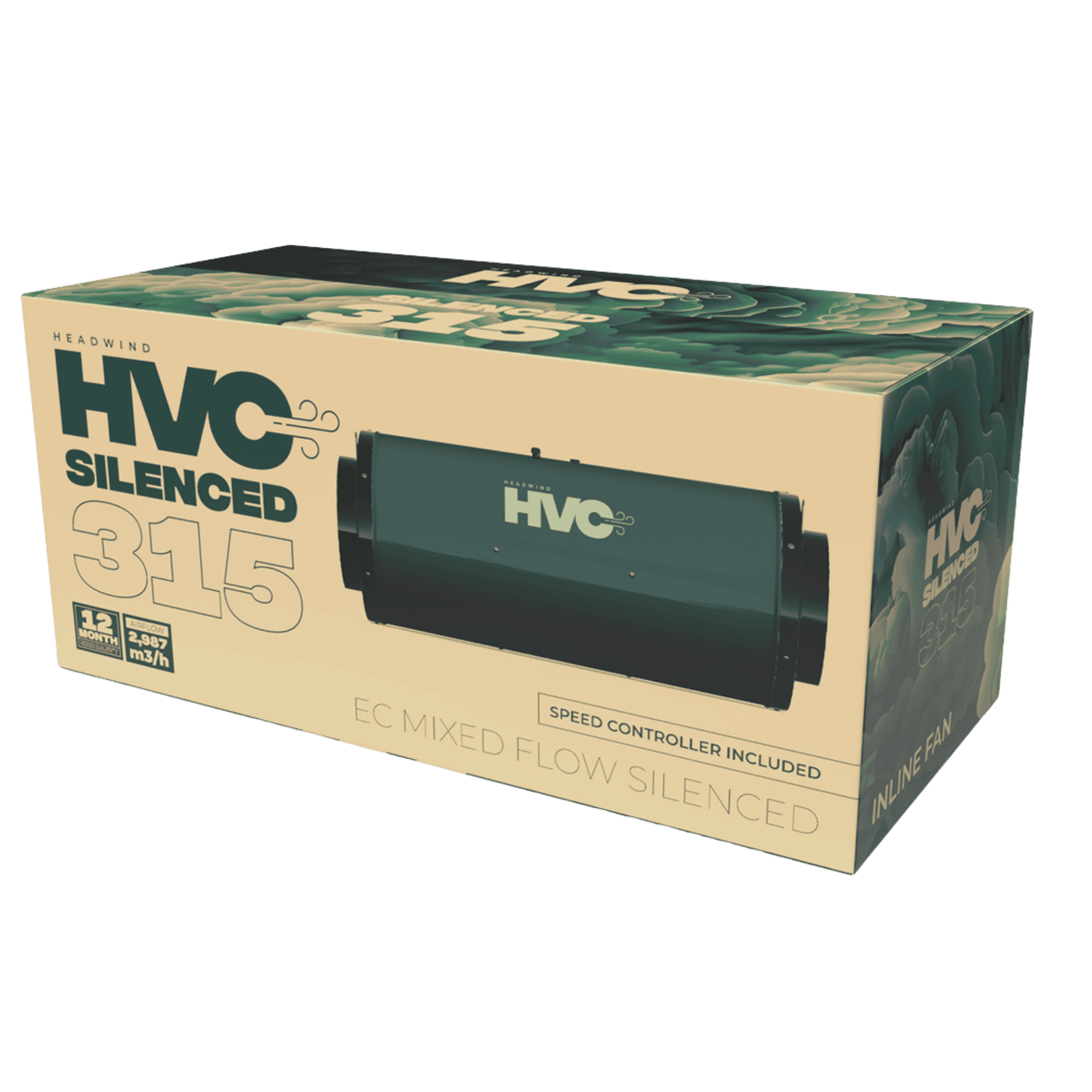 HVC Silenced EC Mixed Flow Inline Fan - 315mm