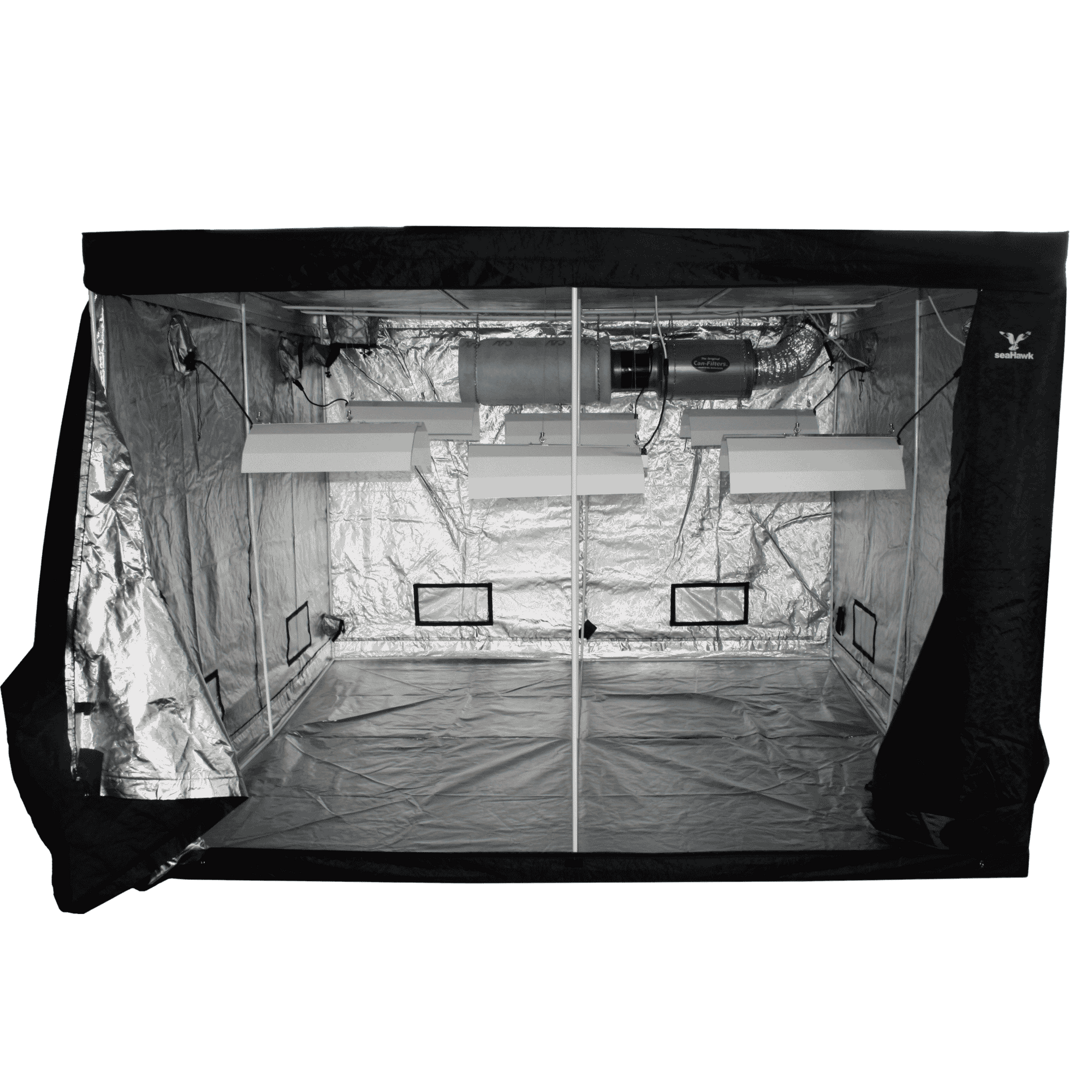SeaHawk 2.9 x 2.9 x 2.0 m Grow Tent - Front Open