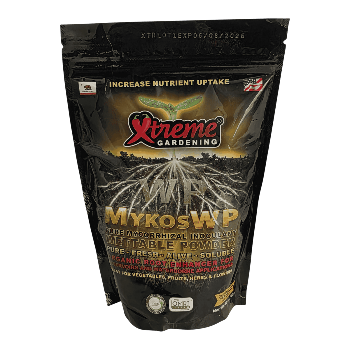 Xtreme Gardening MYKOS WP - 340g — Water-Soluble Mycorrhizal Inoculant for Hydro & Hand-Watering