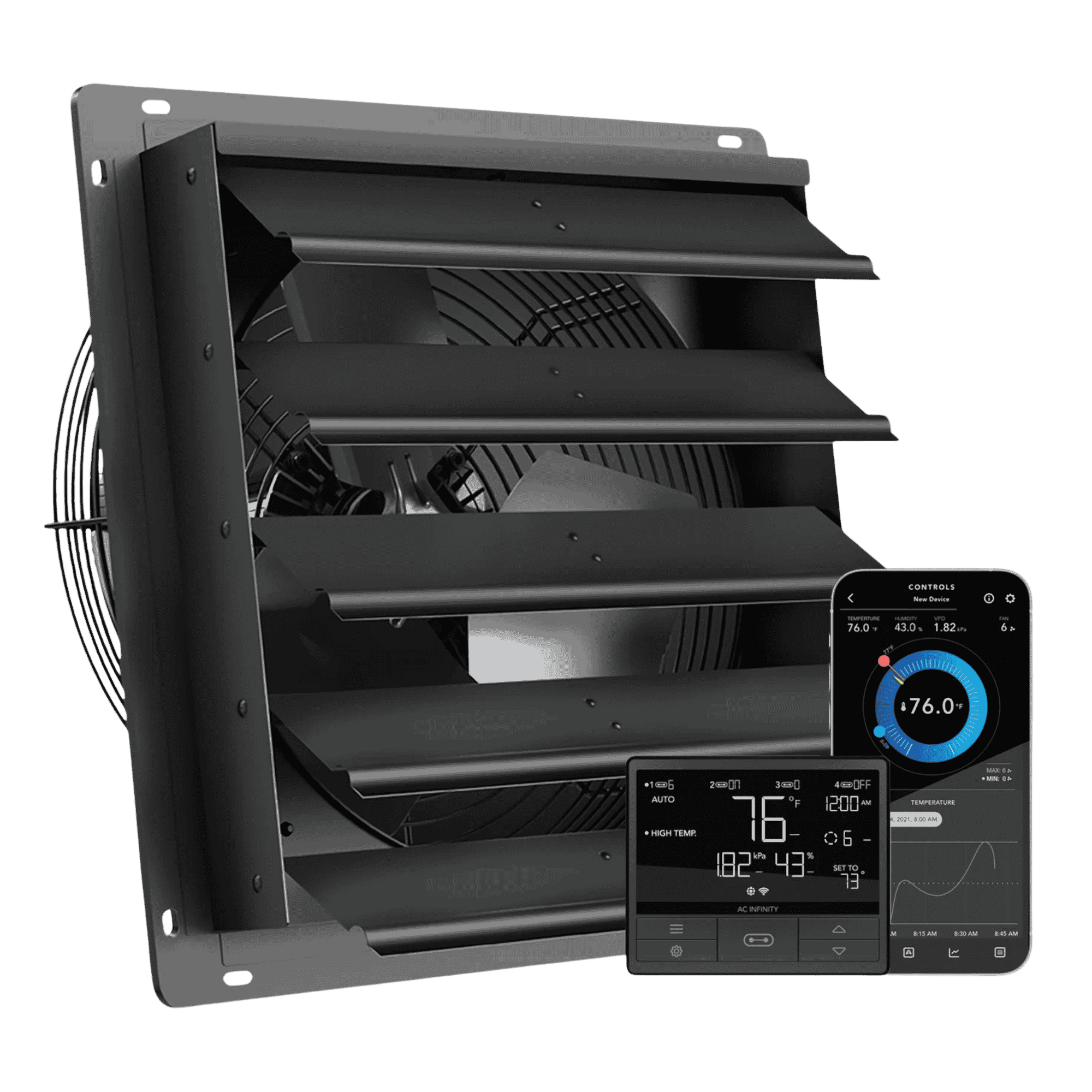 AC Infinity AIRLIFT T20 — 20-inch Smart Shutter Exhaust Fan with PWM-Controlled EC Motor
