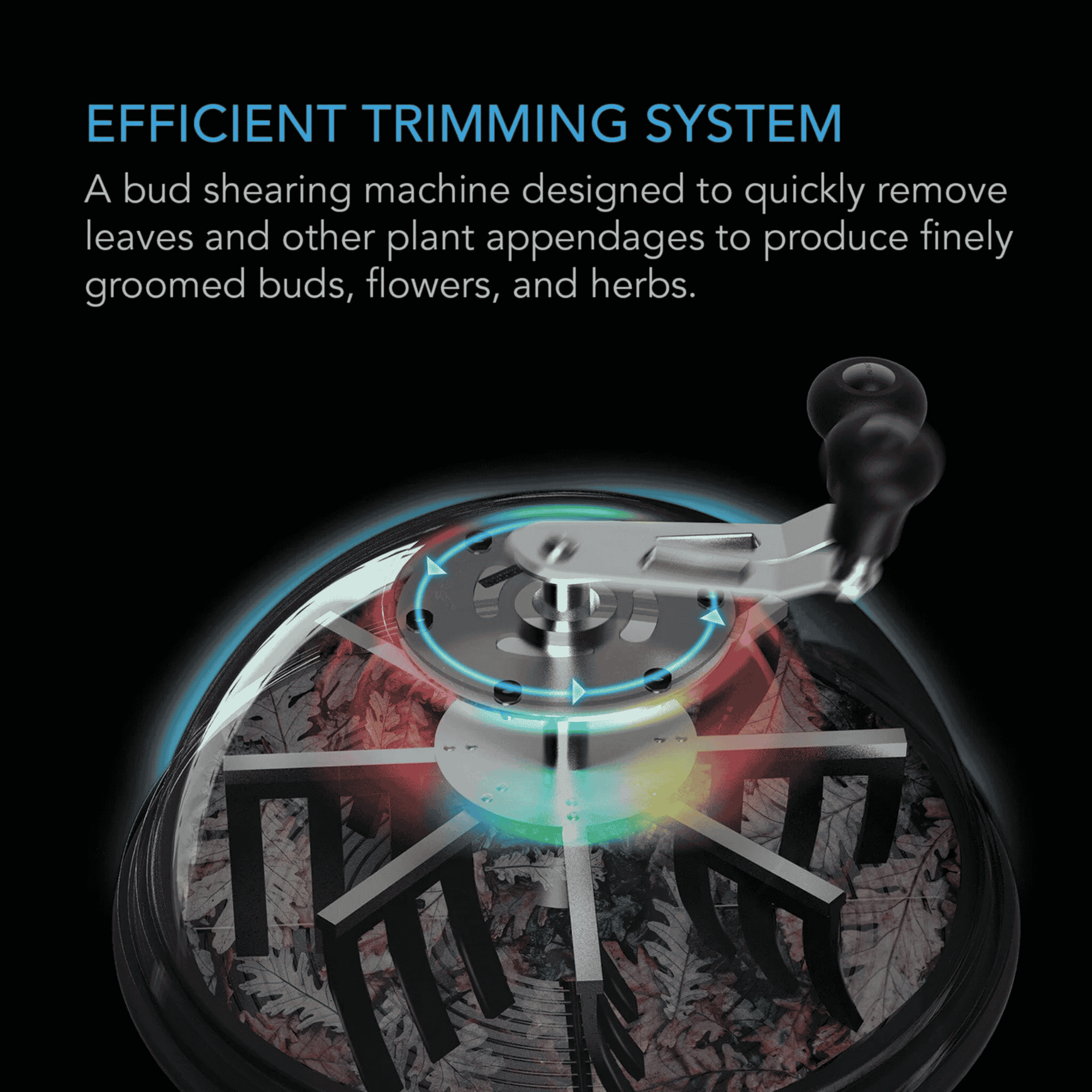 AC Infinity Bowl Trimmer efficient trimming — high-throughput batch processing