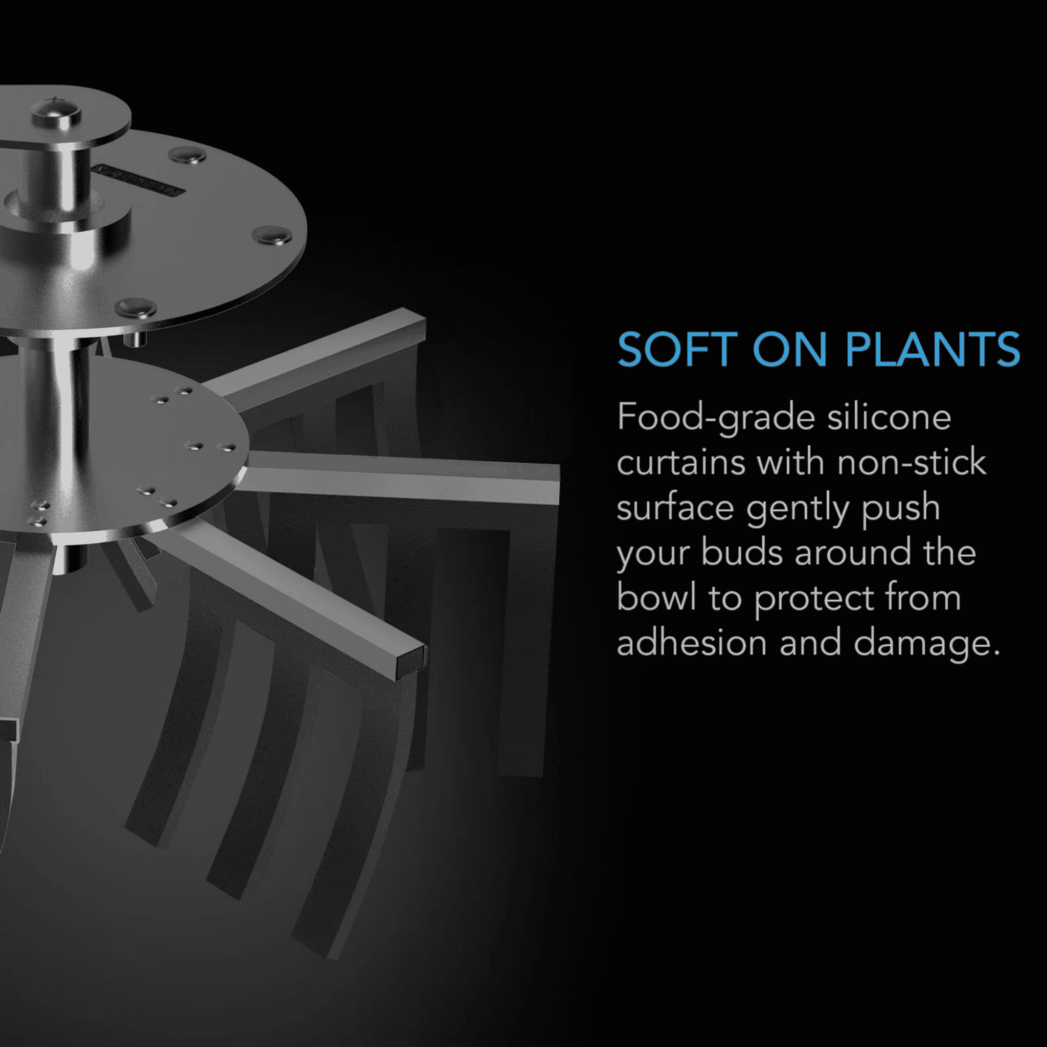AC Infinity Bowl Trimmer soft on plants — gentle blade contact preserves trichomes