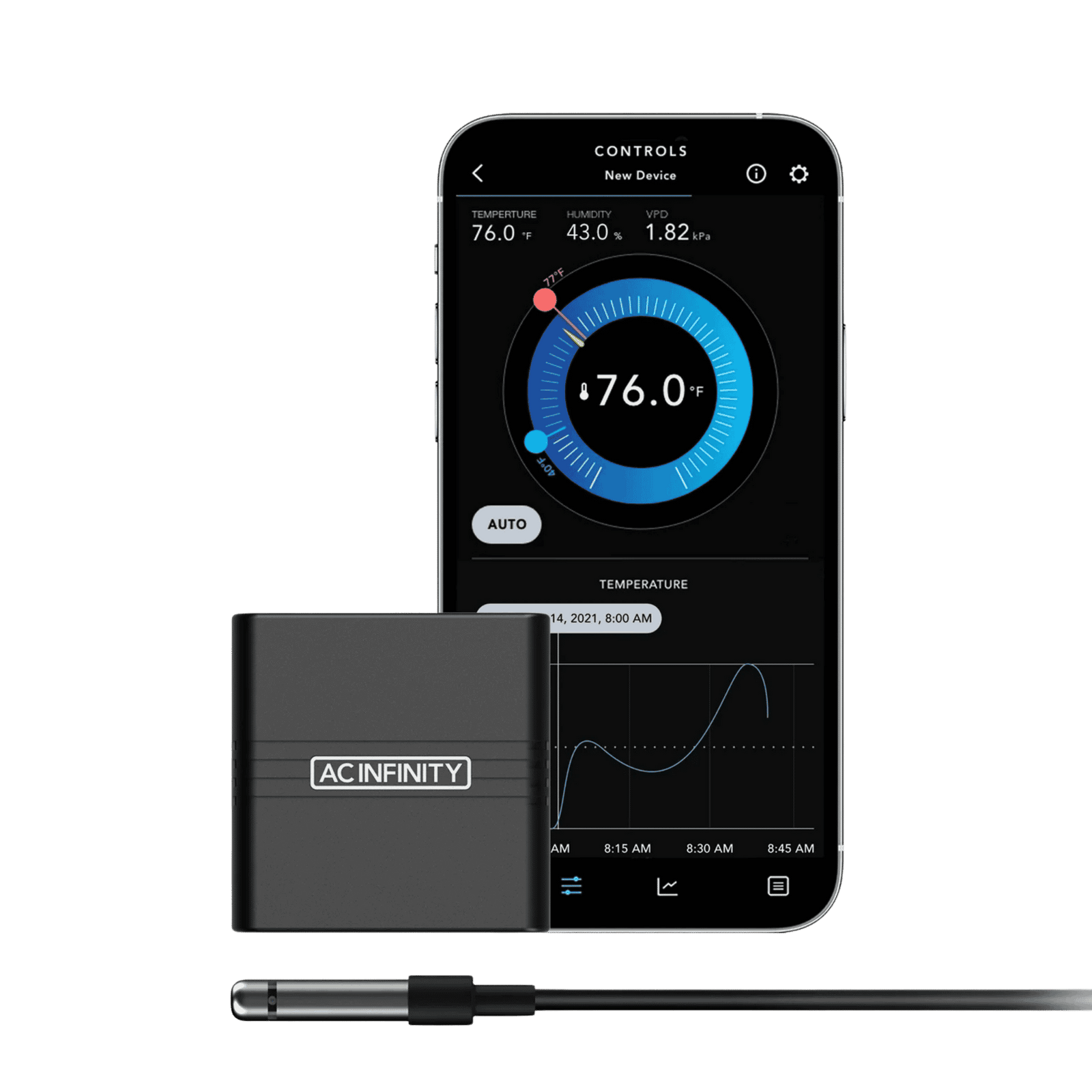 AC Infinity CLOUDCOM A1 — Compact Bluetooth Thermo-Hygrometer for Grow Tents & Rooms