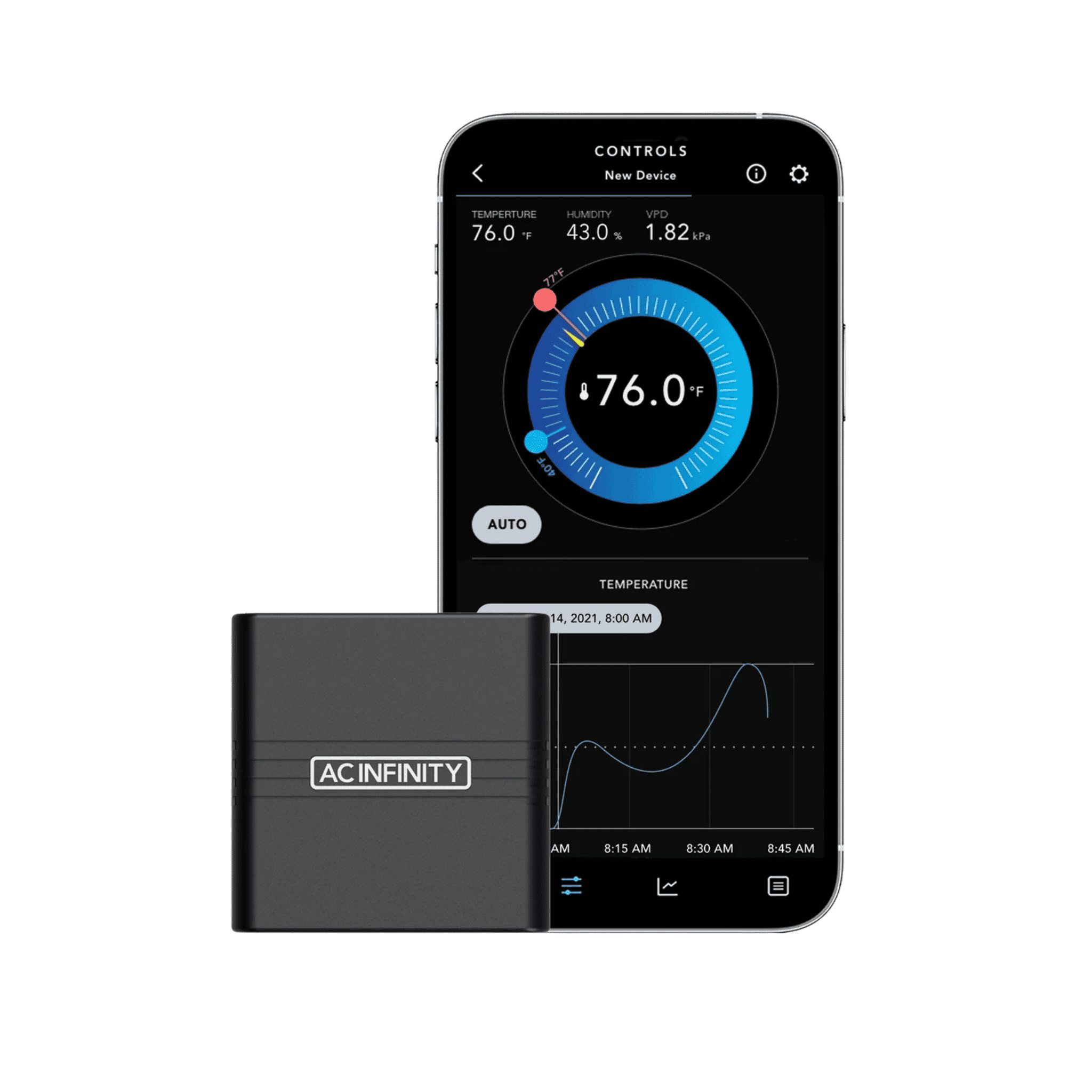 AC Infinity CLOUDCOM A2 — Compact Bluetooth Thermo-Hygrometer with Probe Extension