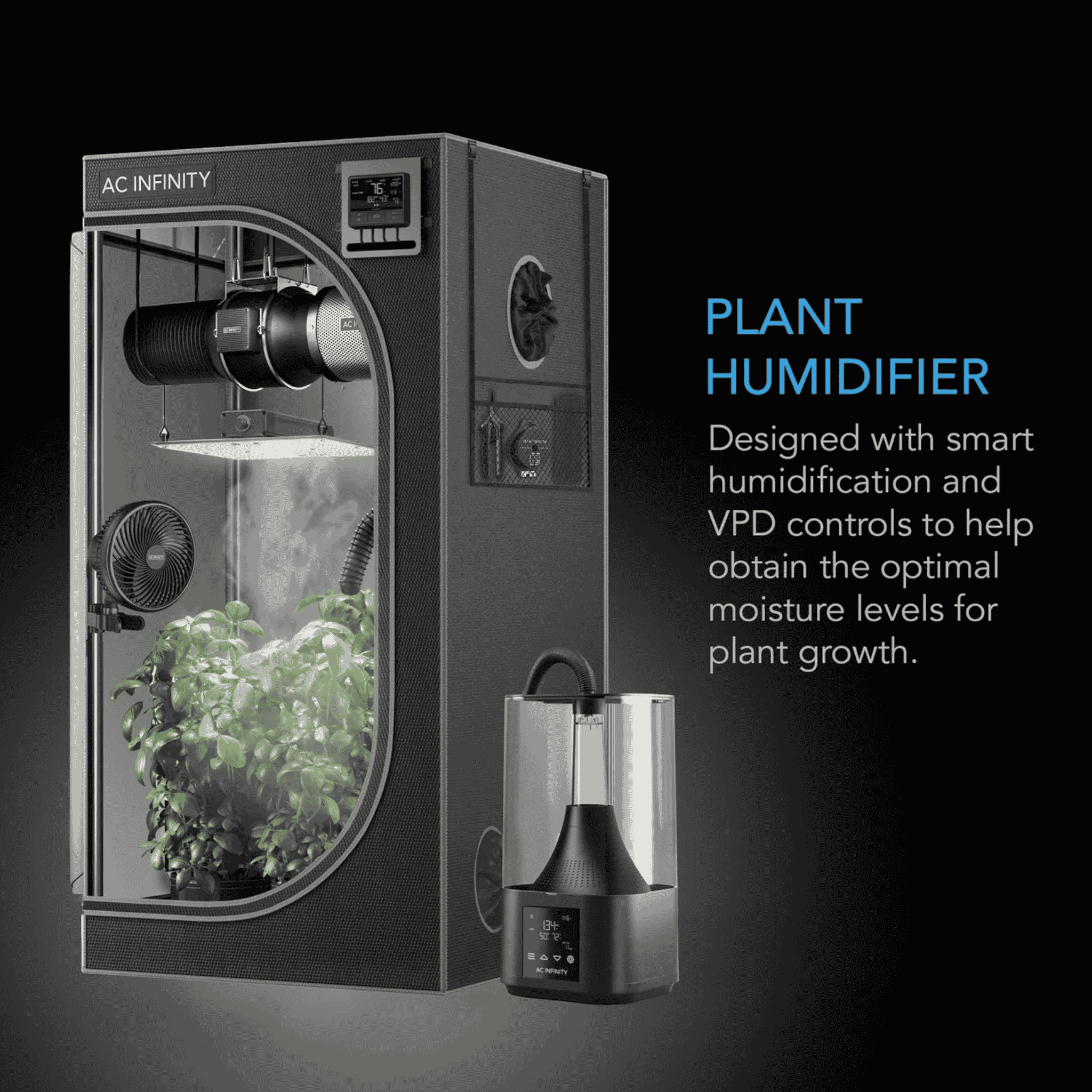 AC Infinity CLOUDFORGE T3 — targeted ultrasonic moisture output around plants