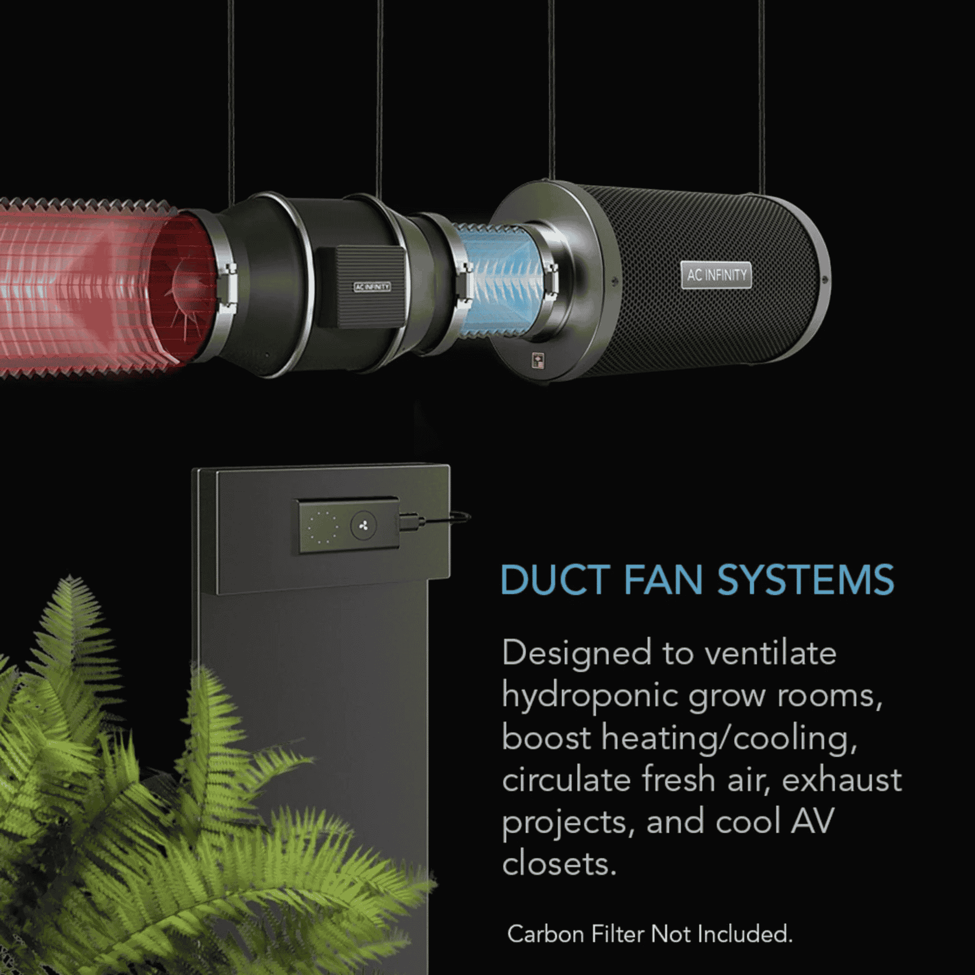 AC Infinity CLOUDLINE Pro S duct fan system — mixed-flow inline ventilation with controller