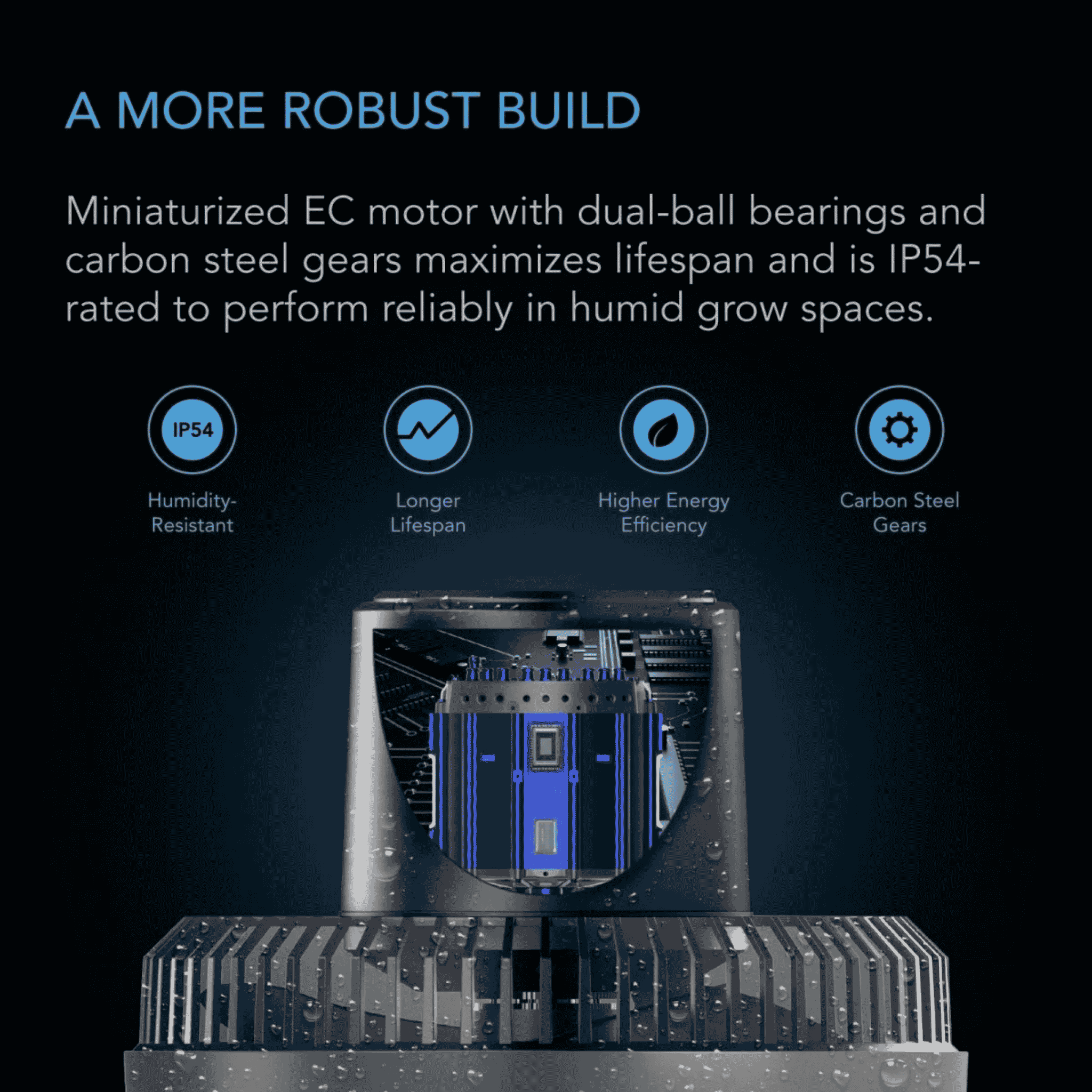 AC Infinity CLOUDRAY S robust build — reinforced housing for 24-hour continuous duty