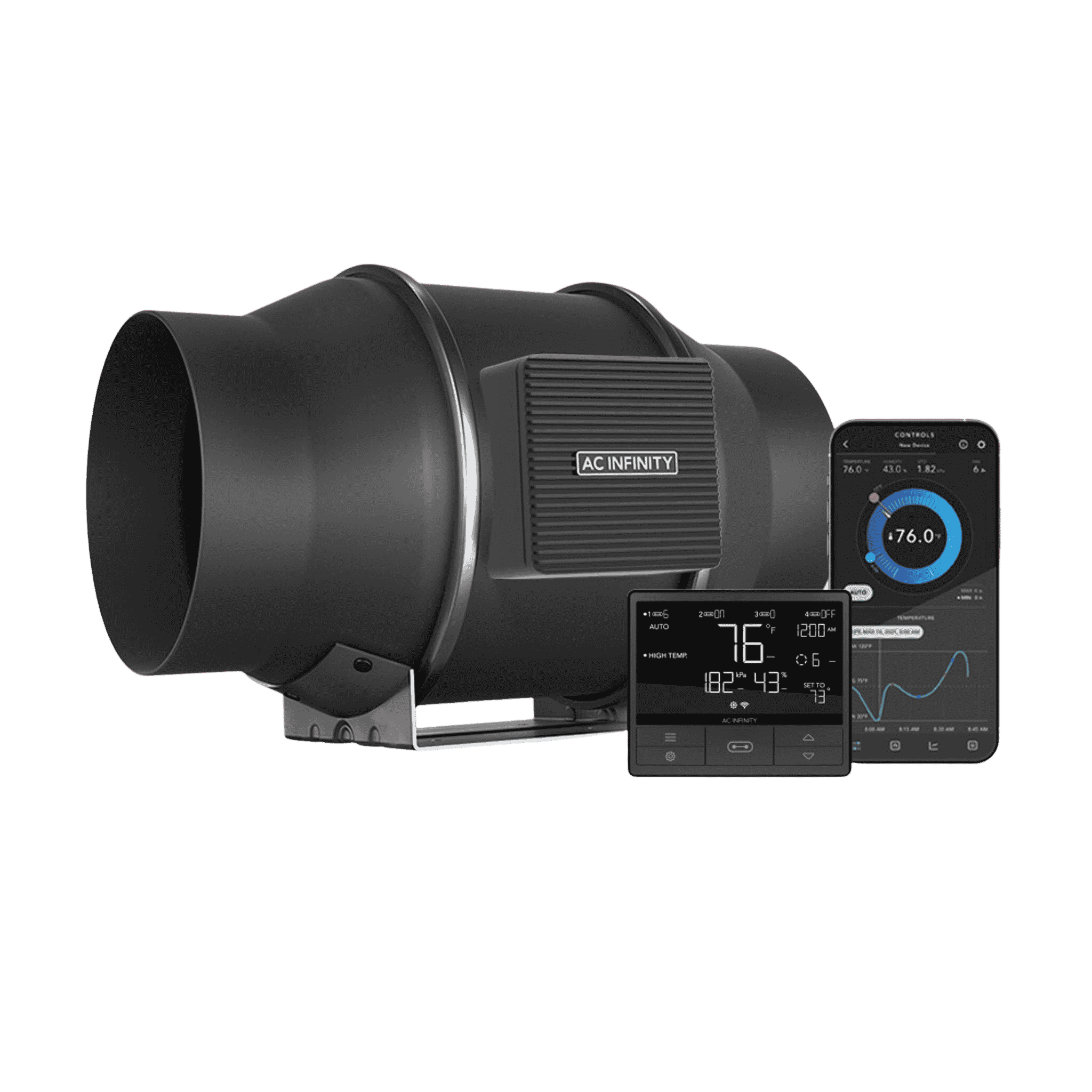 AC Infinity CLOUDLINE Pro T6 — 6-inch Mixed-Flow Inline Duct Fan with PWM EC Motor