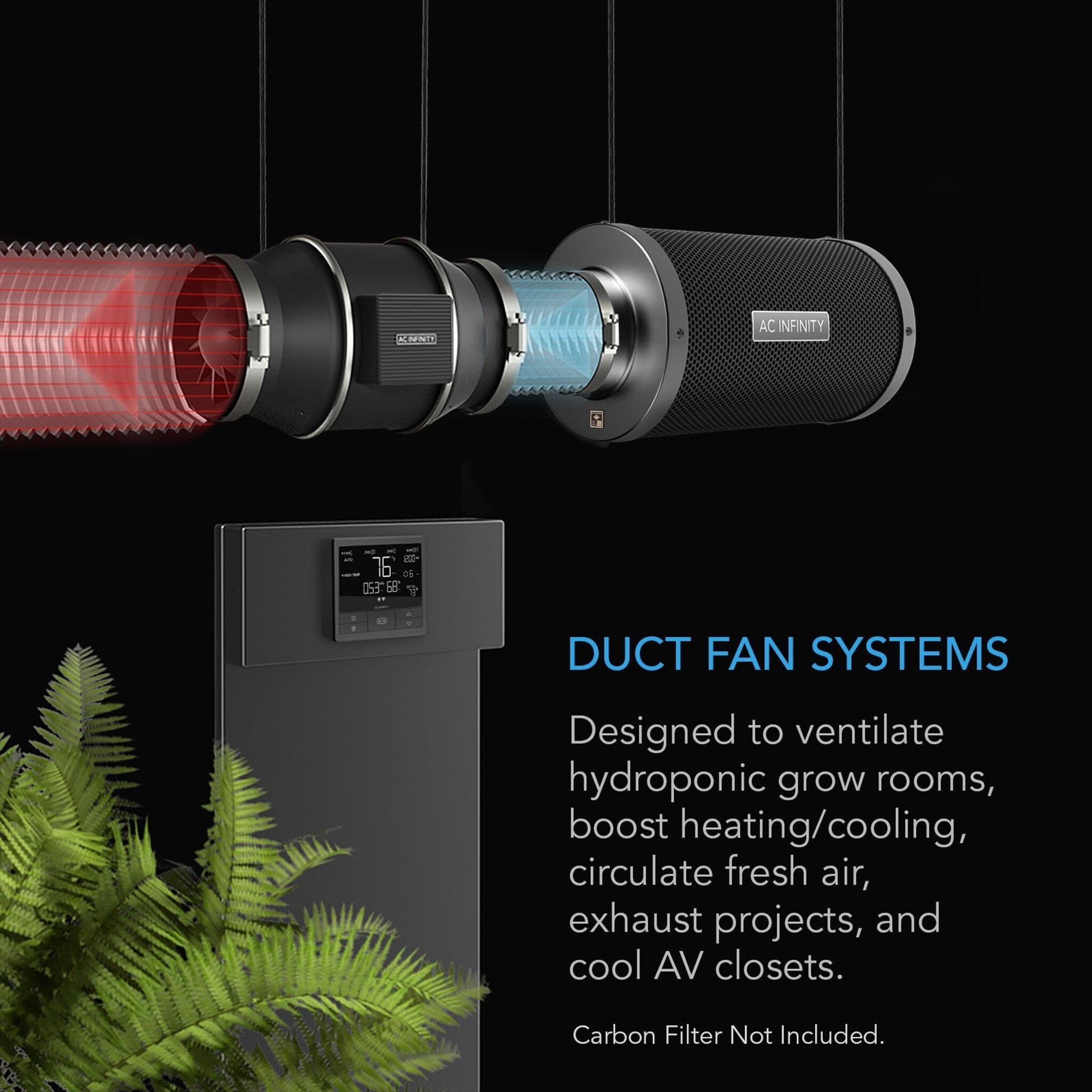 AC Infinity CLOUDLINE Pro T duct fan system — mixed-flow inline ventilation with controller