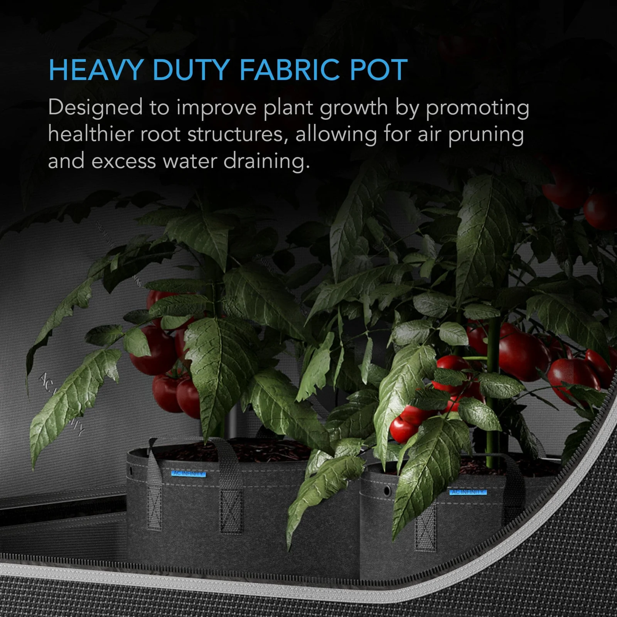 AC Infinity Fabric Pots — 5PK 5 Gallon — Heavy Duty Fabric Pot