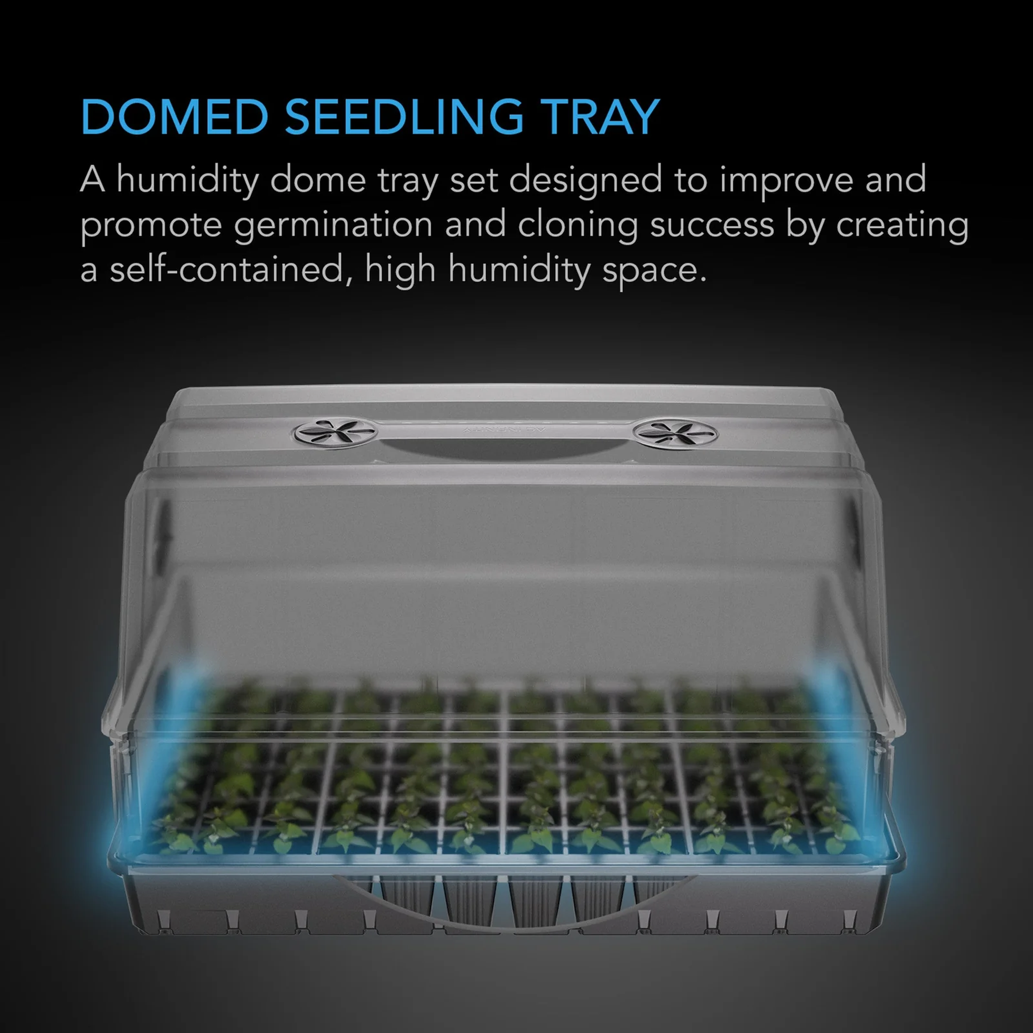 AC Infinity Humidity Dome XL — Domed Seedling Tray