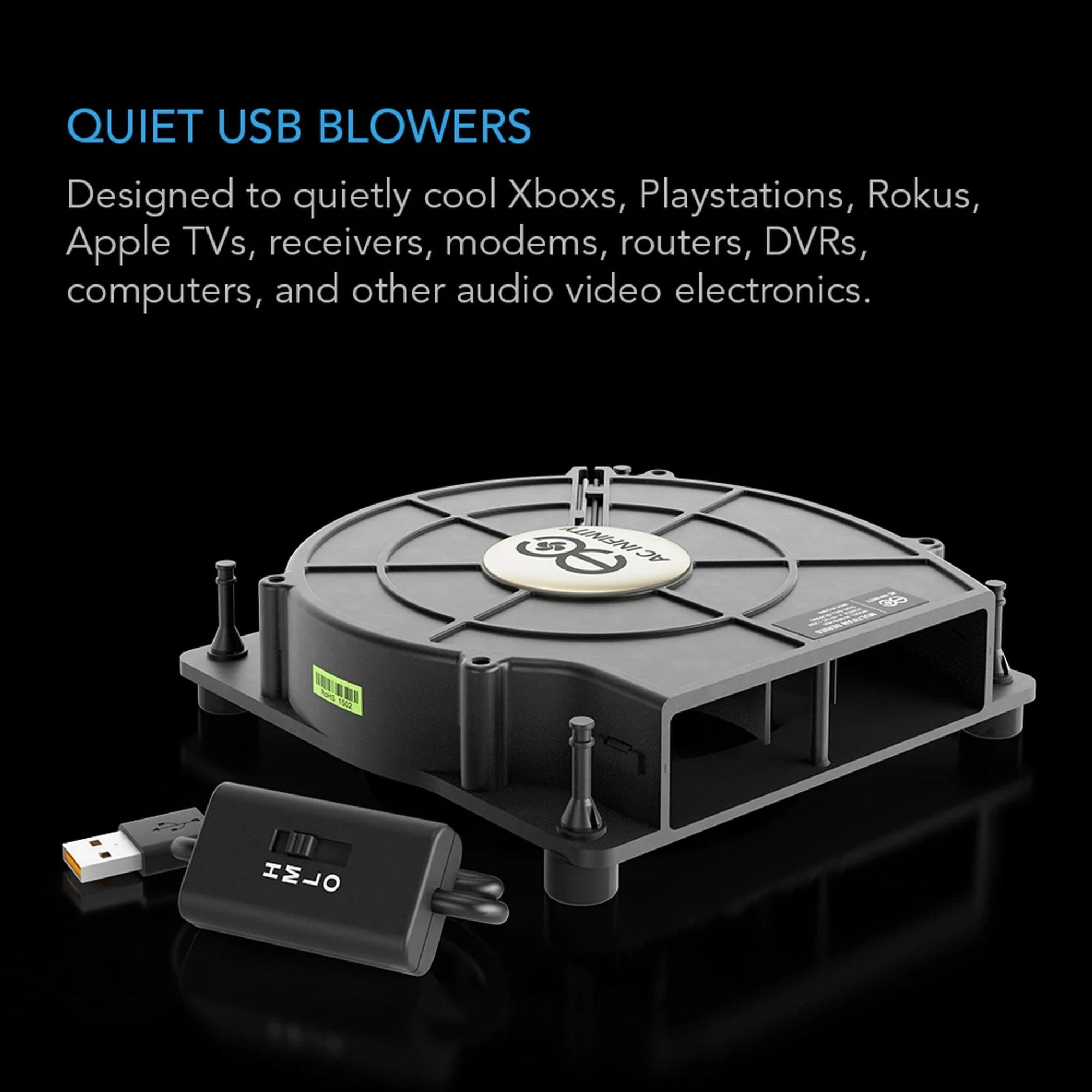 AC Infinity MULTIFAN S2 Blower — Quiet USB Blowers