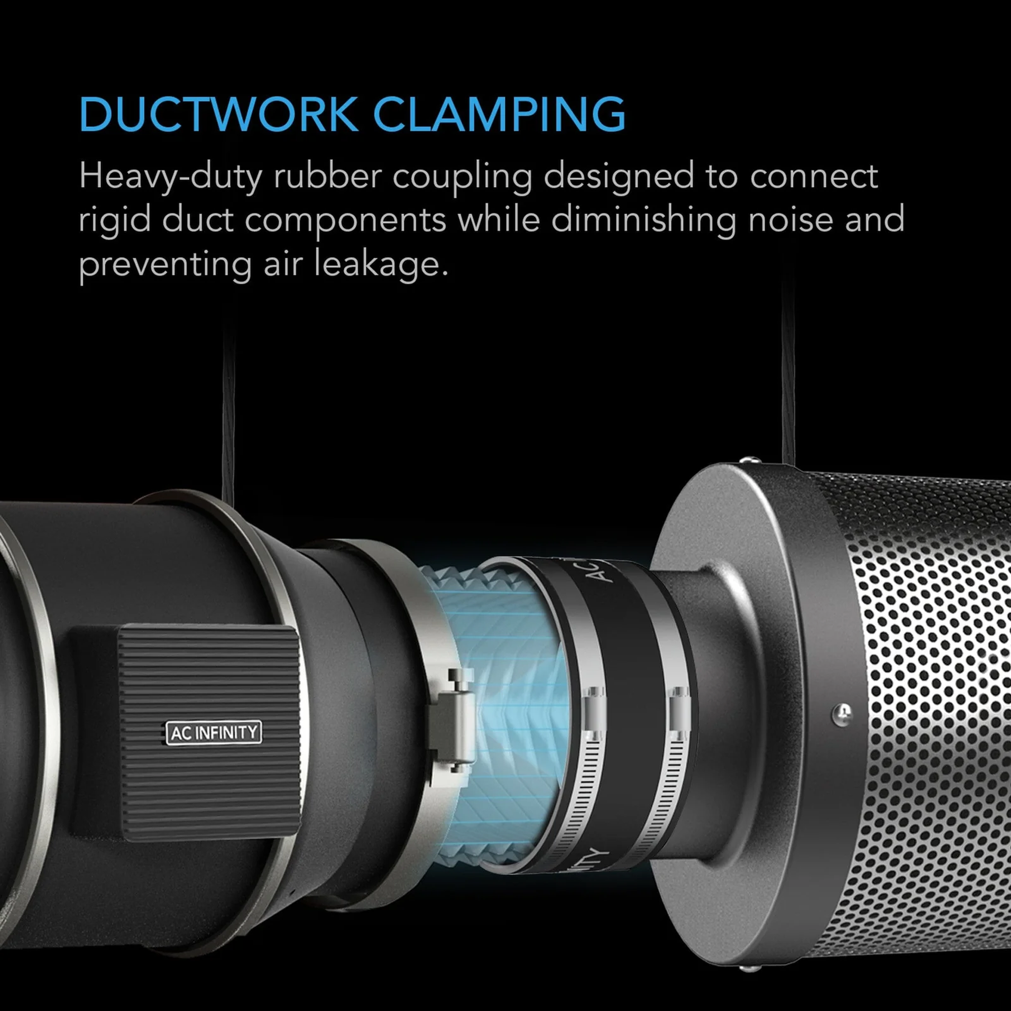 AC Infinity Noise Reduction Clamp — Ductwork Clamping