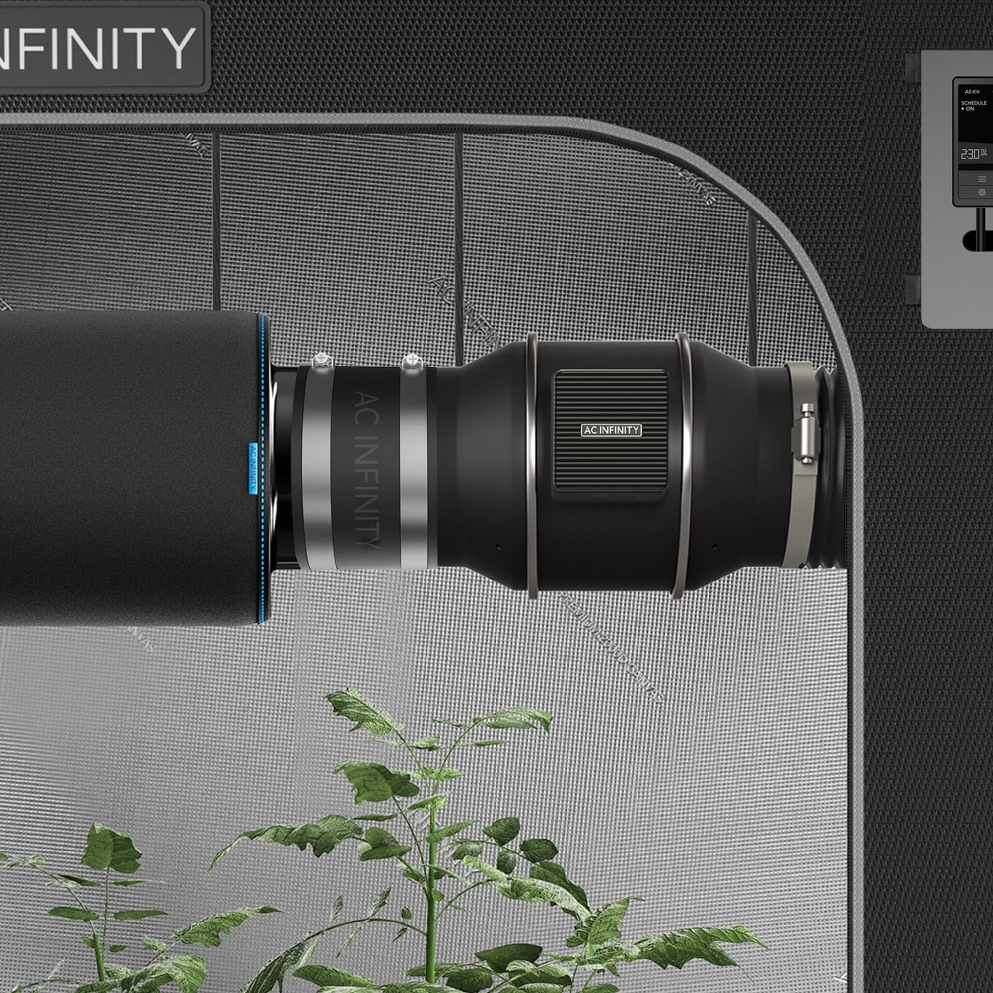 AC Infinity Noise Reduction Clamp — Lifestyle