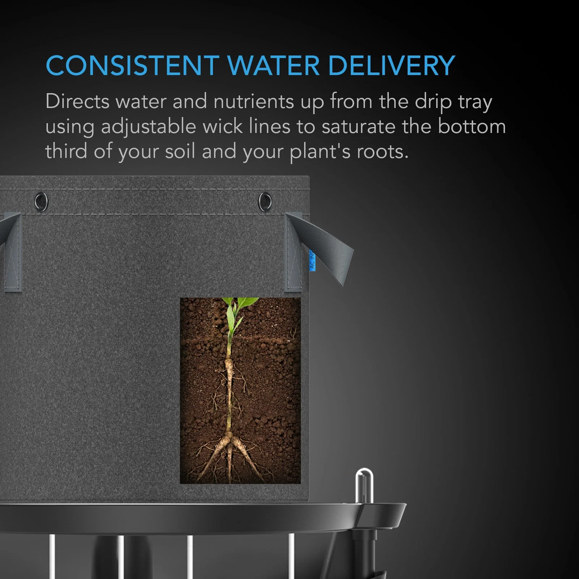 AC Infinity Self Watering Base — Consistent Water Delivery
