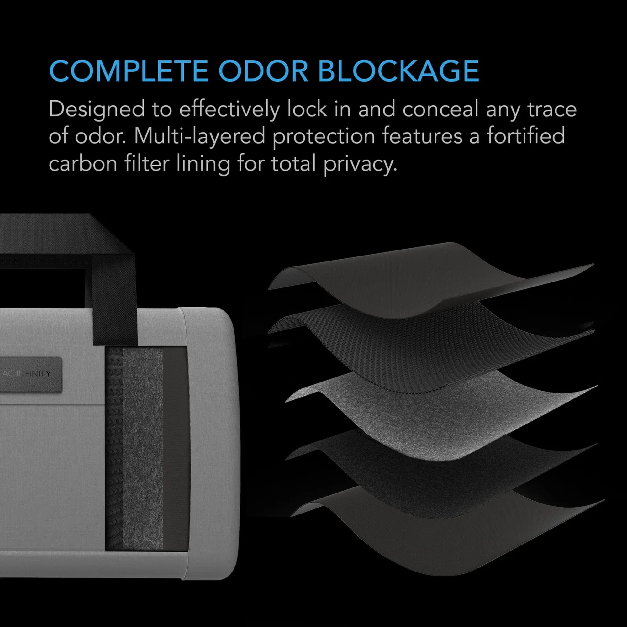 AC Infinity Smell Proof Bag Handbag — Complete Odor Blockage