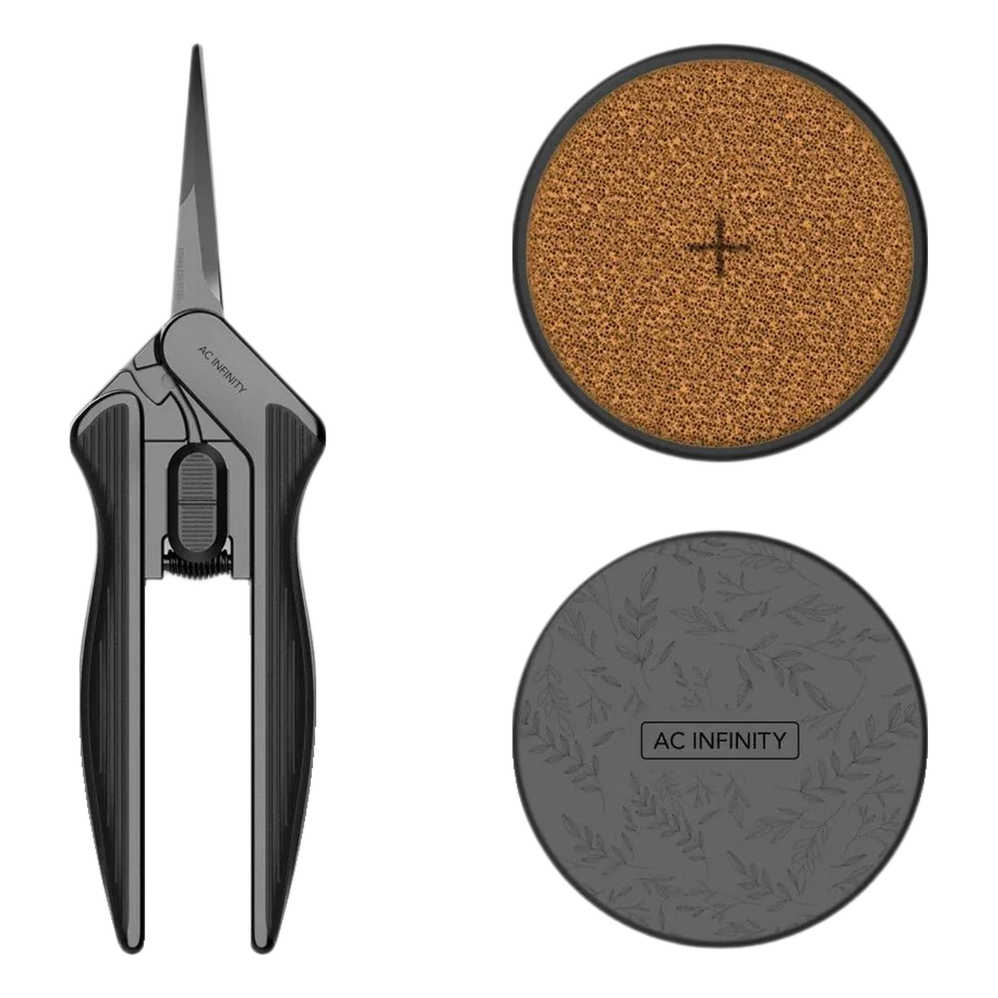 AC Infinity Stainless Steel Pruning Shears Straight + Cleaning Kit