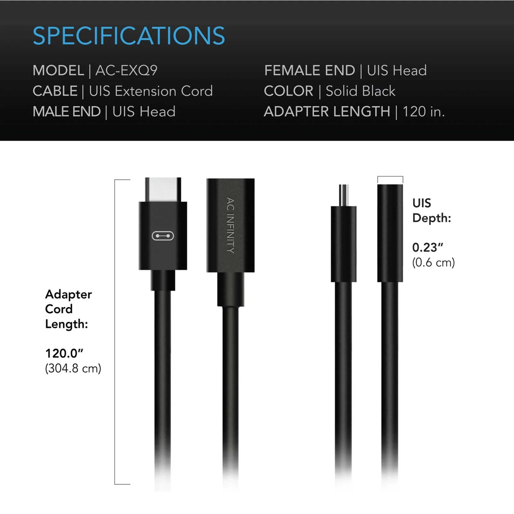 AC Infinity UIS Device Extension Cable — Specifications