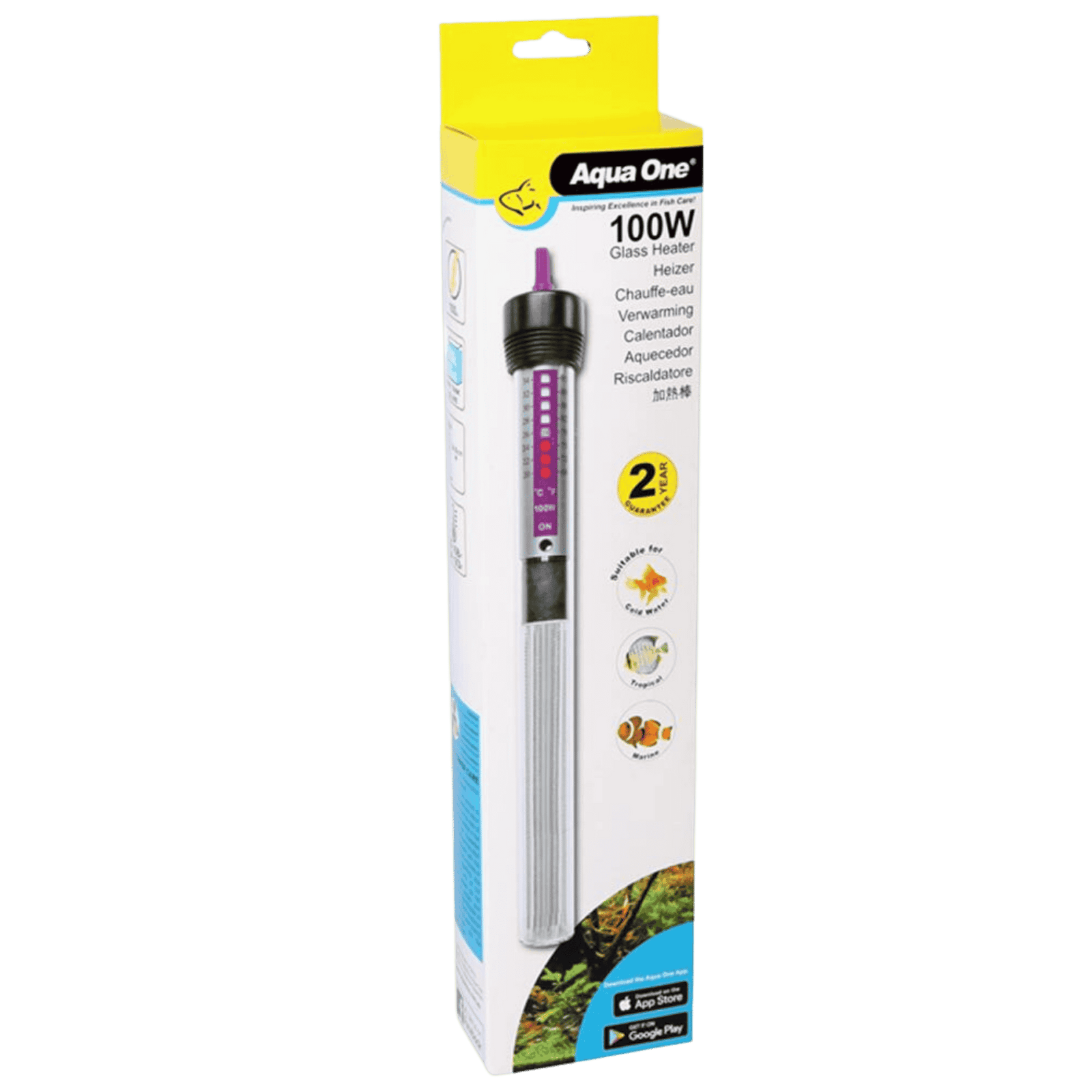 Aqua One Glass Aquarium Heater - 100W