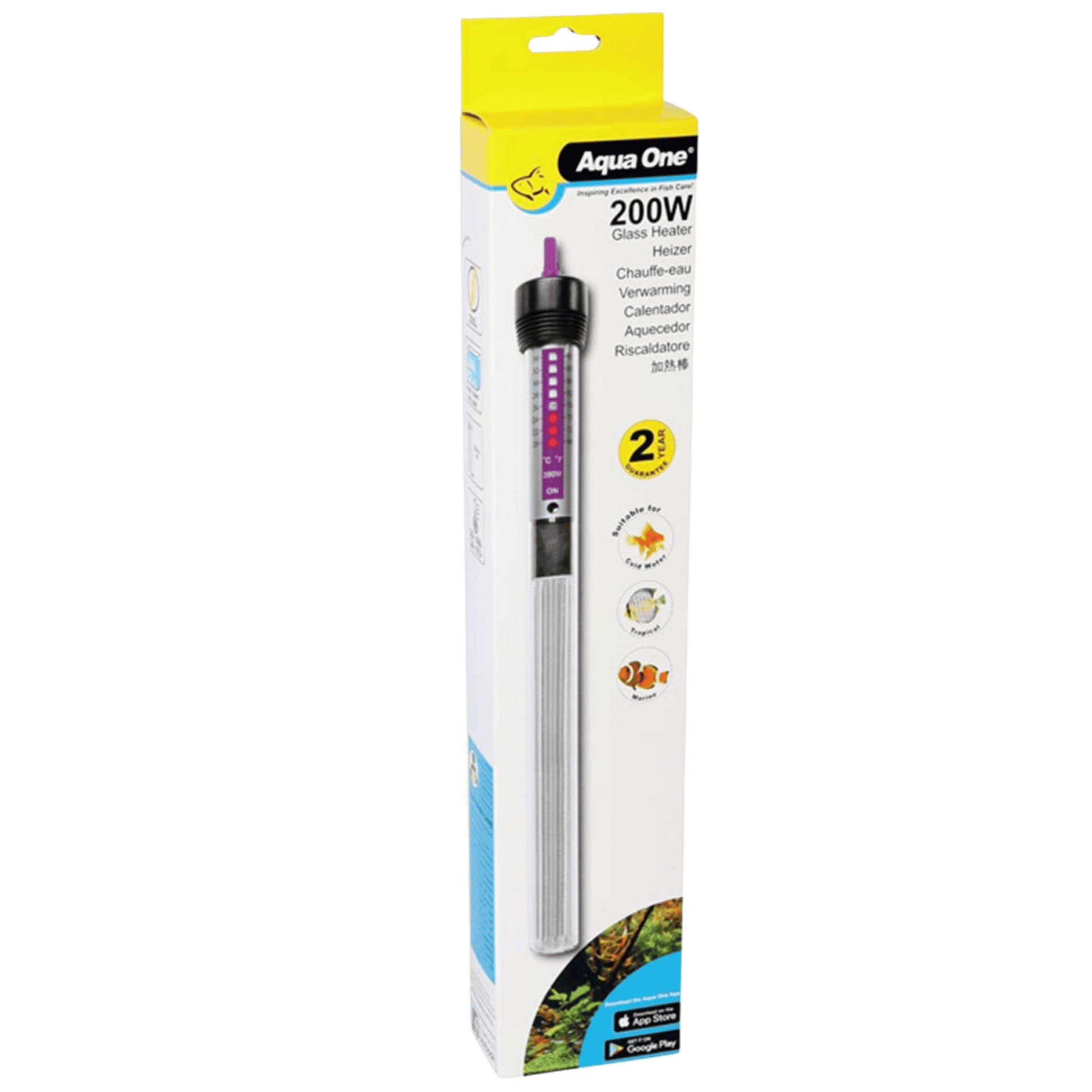 Aqua One Glass Aquarium Heater - 200W