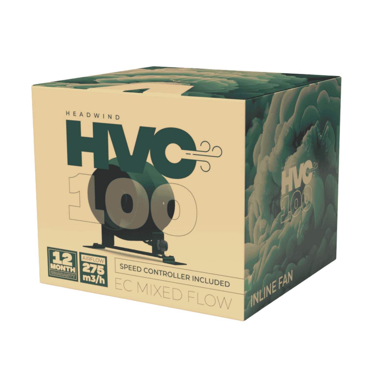 HVC EC Mixed Flow Inline Fan - 100mm - Boxed