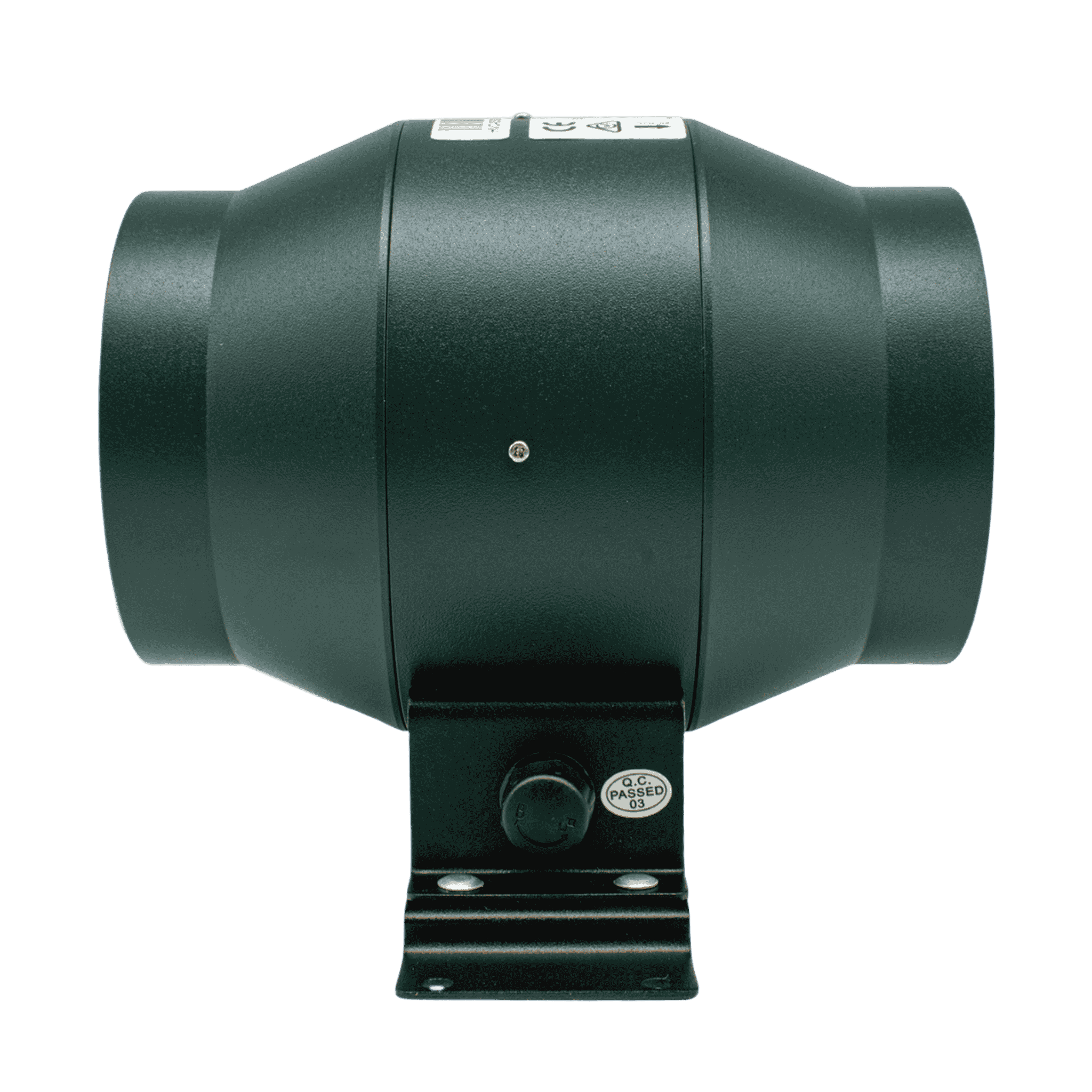 HVC EC Mixed Flow Inline Fan - 100mm - Side View