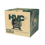 HVC EC Mixed Flow Inline Fan 125mm boxed — retail packaging with fan & speed controller