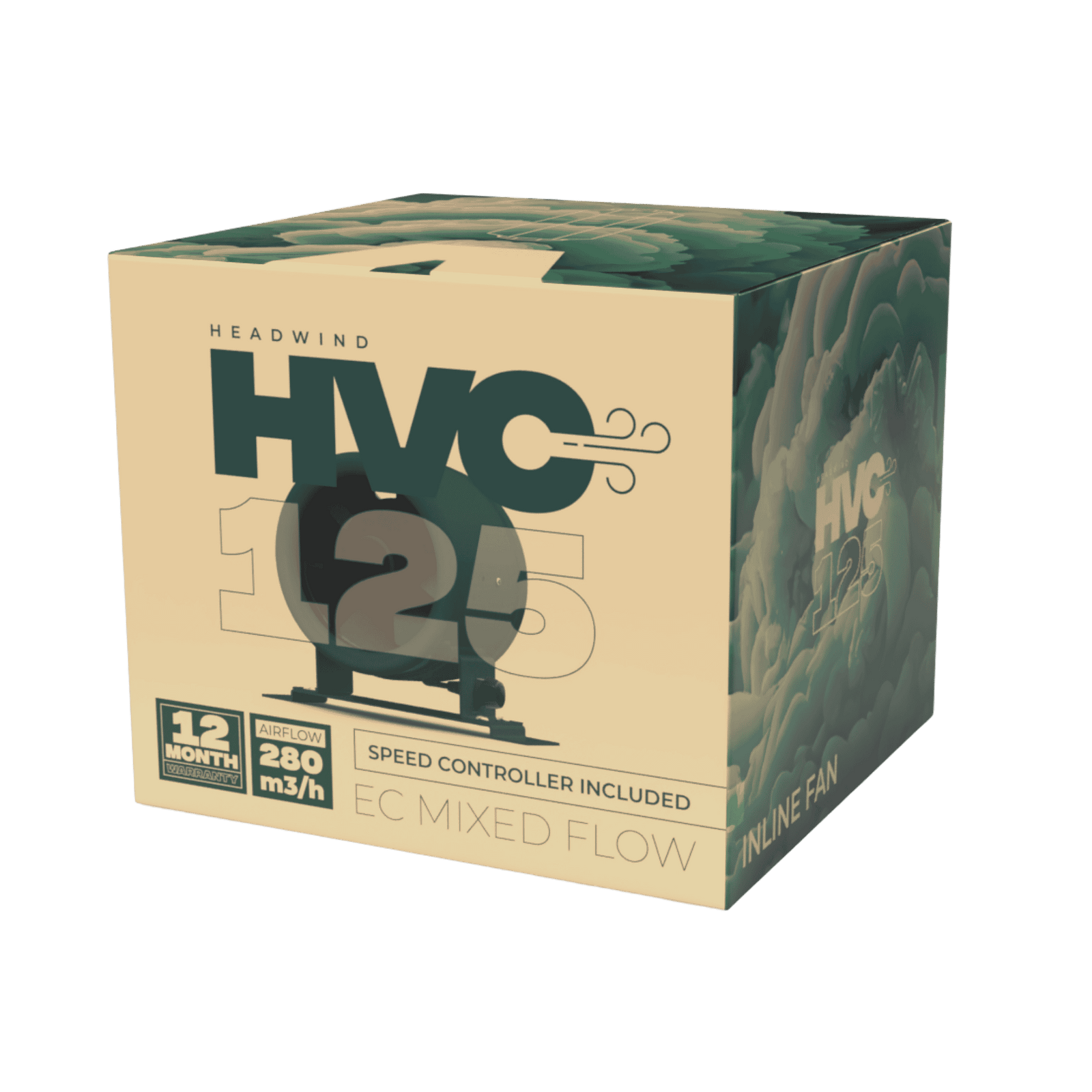HVC EC Mixed Flow Inline Fan - 125mm - Boxed