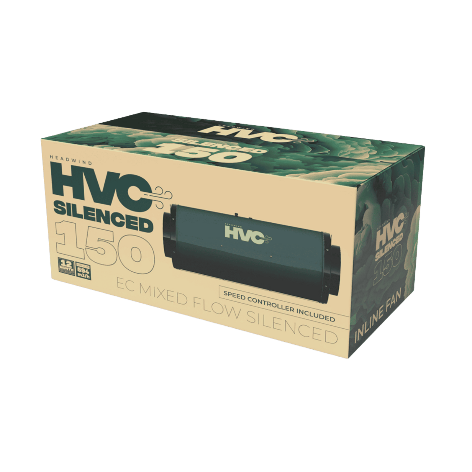 HVC Silenced EC Mixed Flow Inline Fan - 150mm