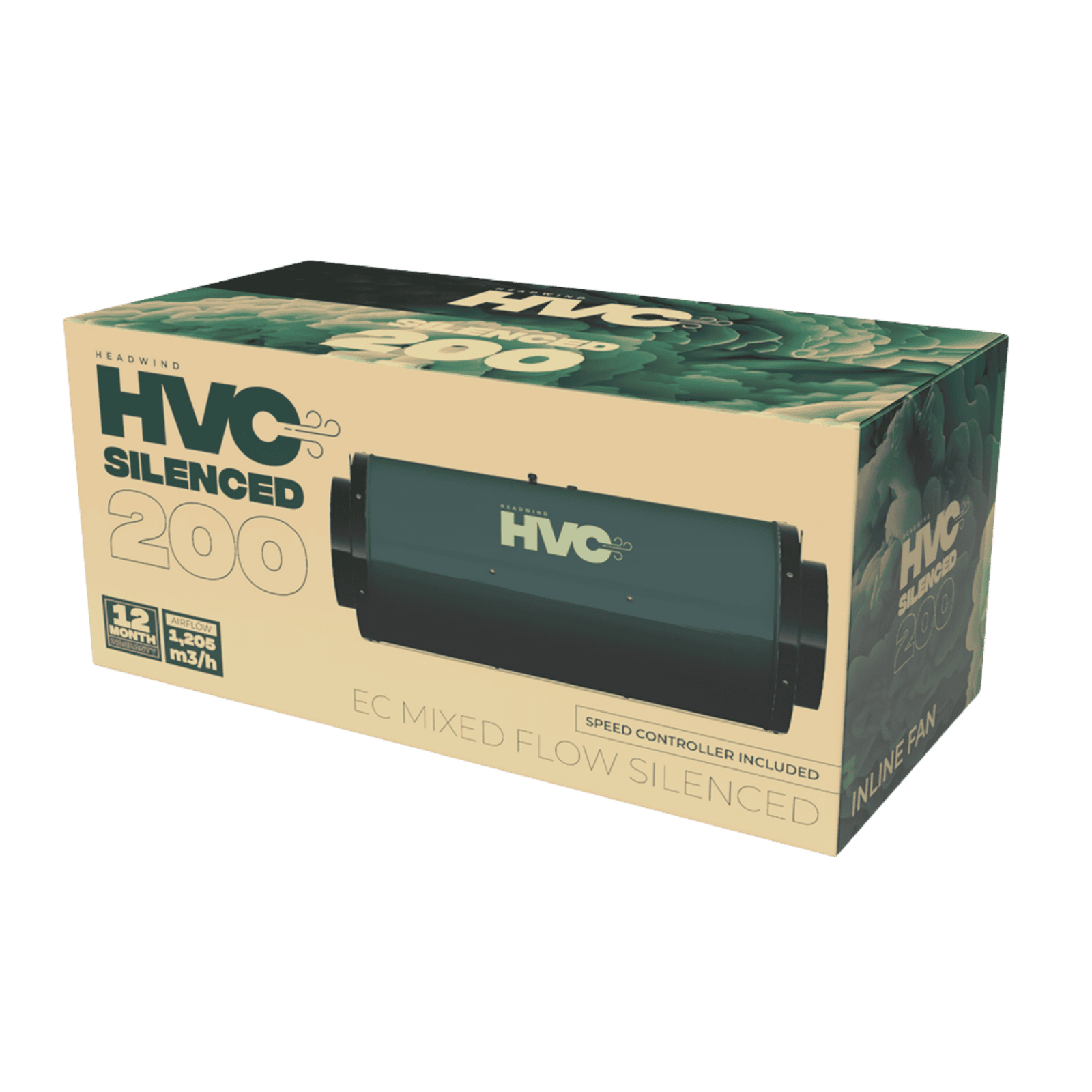 HVC Silenced EC Mixed Flow Inline Fan - 200mm