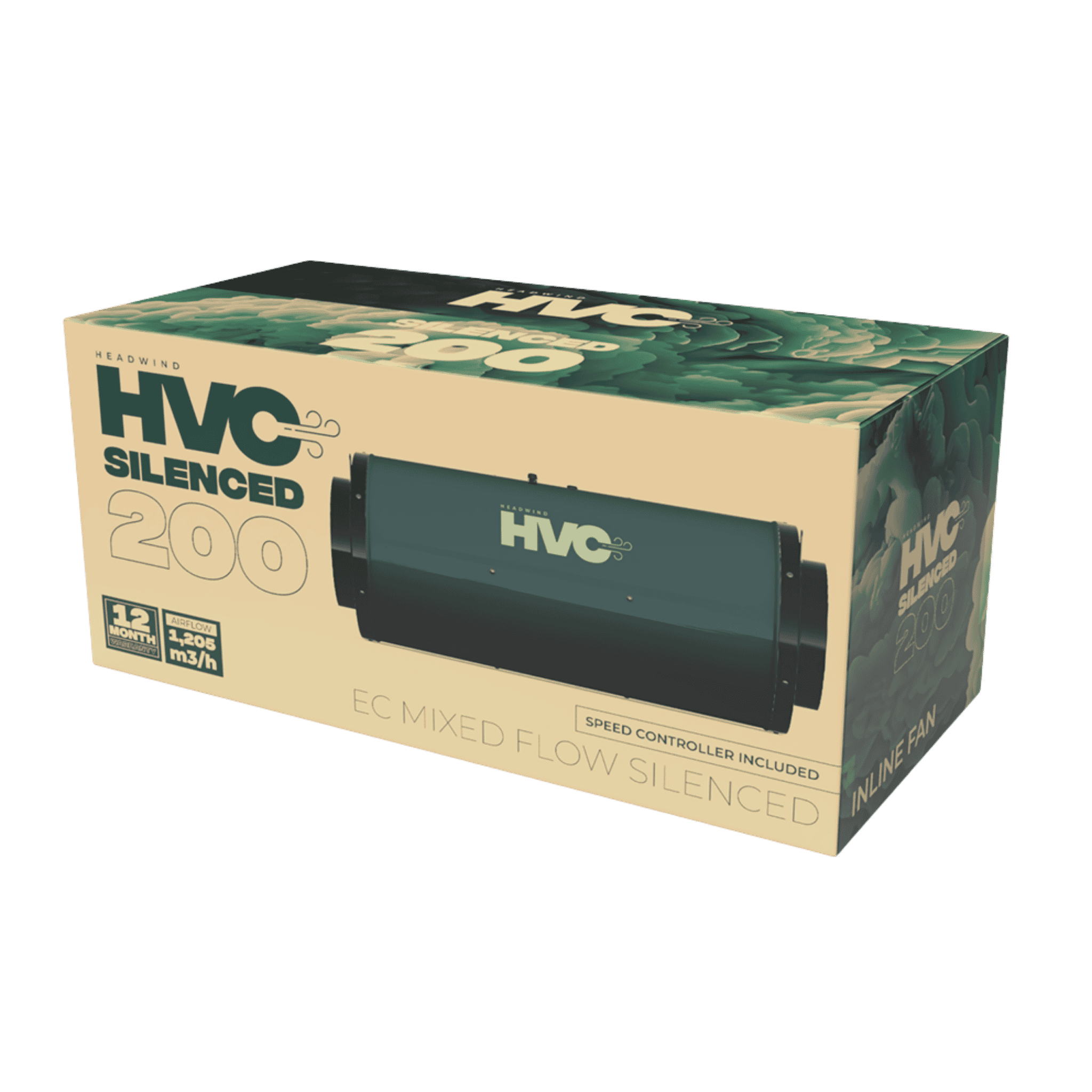 HVC Silenced EC Mixed Flow Inline Fan - 200mm