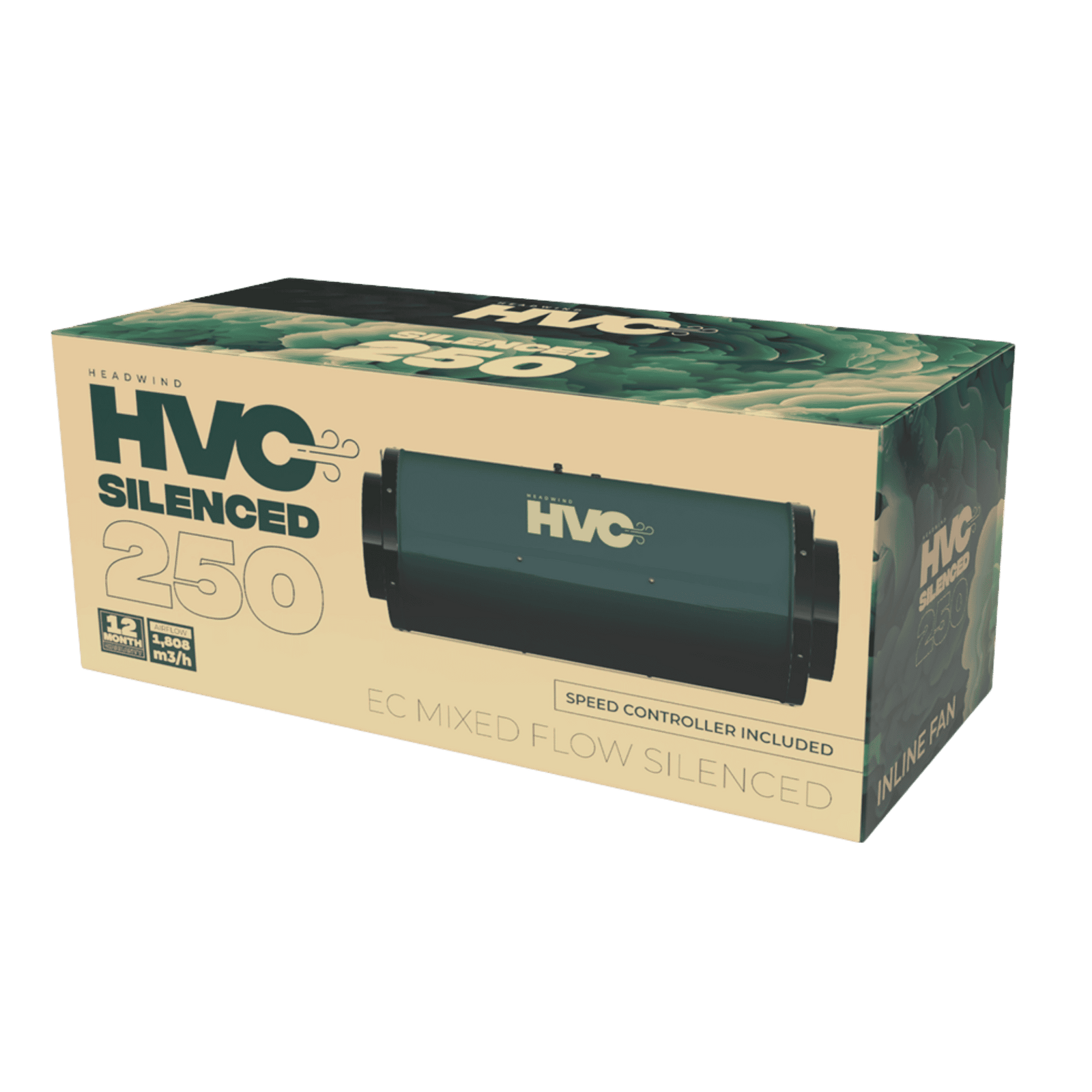 HVC Silenced EC Mixed Flow Inline Fan - 250mm