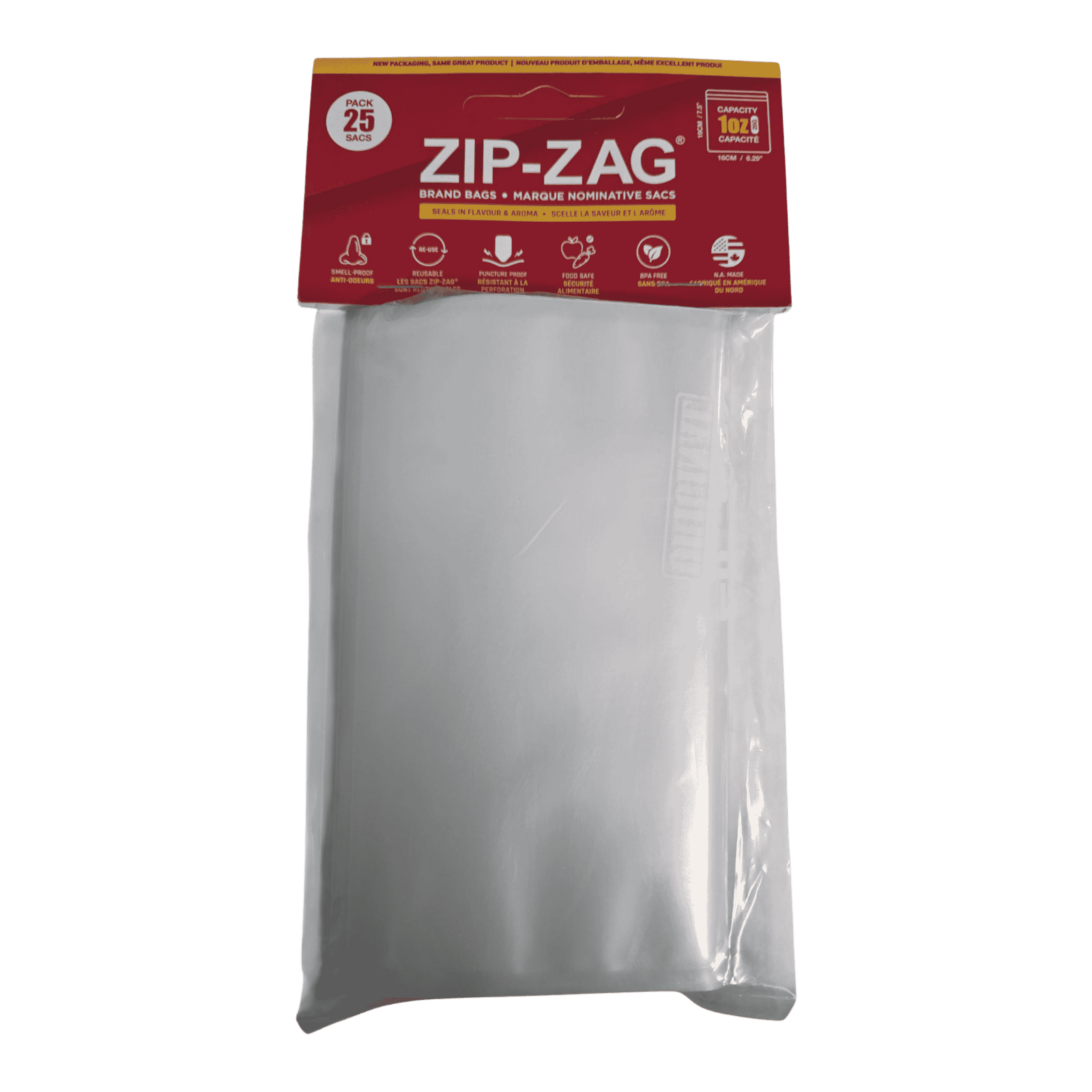 Zip-Zag Ziplock Bags 25PK