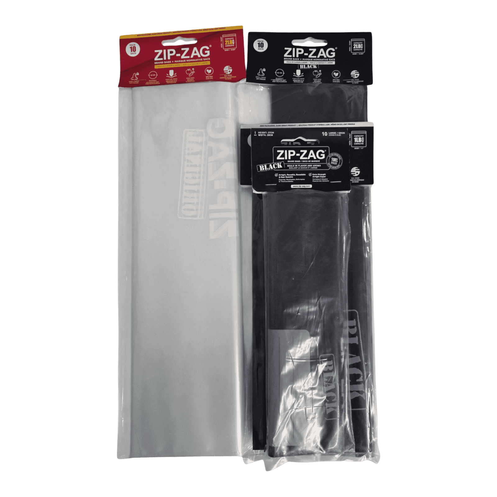 Zip-Zag Ziplock Bags 10PK