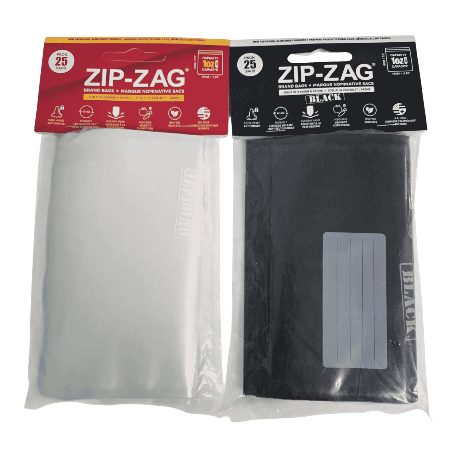 Zip-Zag Ziplock Bags 25PK
